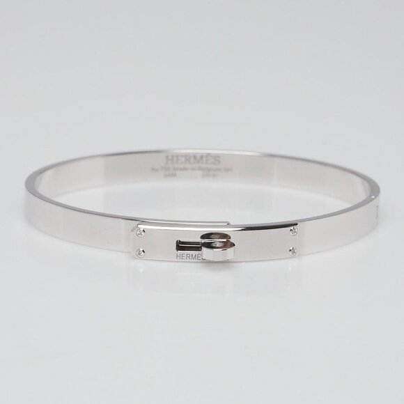 Hermes 18k White Gold and Diamond Small Model Kelly Bracelet Size SH - Picture 1 of 6